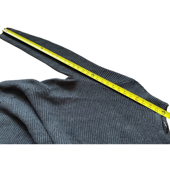 J Mclaughlin Sweater Ribbed Pullover Mock Neck Dark Gray Classic Preppy Womens L - Picture 3 of 6